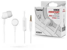 HAMA univerzális sztereó felvevős fülhallgató - 3,5 mm jack - HAMA Kooky - fehér