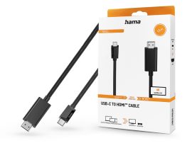 HAMA Type-C - HDMI kábel / adapter 1,5 m-es vezetékkel - HAMA Type-C to HDMI    Cable 4K Ultra HD - fekete
