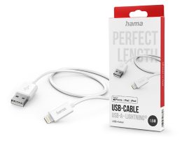 HAMA USB-A - Lightning adat- és töltőkábel 1,5 m-es vezetékkel - HAMA USB-A -   Lightning Cable - fehér