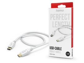 HAMA Type-C - Type-C adat- és töltőkábel 1,5 m-es vezetékkel - HAMA USB-C- USB-CCable - fehér