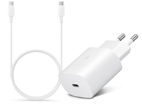 Samsung EP-TA800EWE gyári gyorstöltő adapter 25W + EP-DA705BWE Type-C/Type-C 1m - fehér - ECO