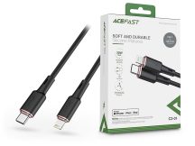   ACEFAST Type-C - Lightning töltő- és adatkábel 1,2 m-es vezetékkel - ACEFAST C2-01 Mellow Charging Data Cable - 30W - fekete (Apple MFI engedélyes)