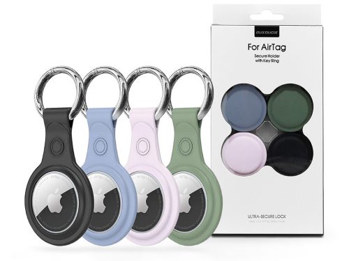 Dux Ducis Secure Holder szilikon védőtok Apple AirTag-hez - 4 db/cs - fekete/kék/zöld/pink