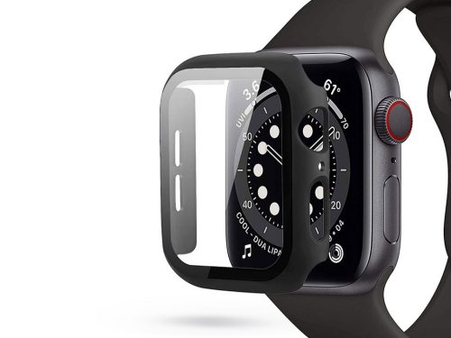 Haffner Defense 360 védőtok beépített edzett üveggel - Apple Watch 4/5/6/SE (44mm) - fekete - ECO