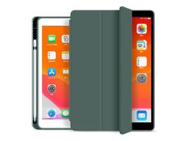 Apple iPad 10.2 (2019/2020/2021) tablet tok (Smart Case) on/off funkcióval,     Apple  Pencil tartóval - green (ECO csomagolás)