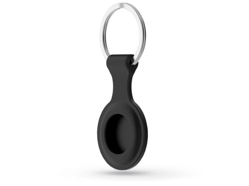 Haffner szilikon védőtok és kulcstartó Apple AirTag nyomkövetőhöz - fekete - ECO