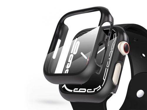 Haffner Defense 360 védőtok beépített edzett üveggel - Apple Watch 7/8 (41mm) - fekete - ECO