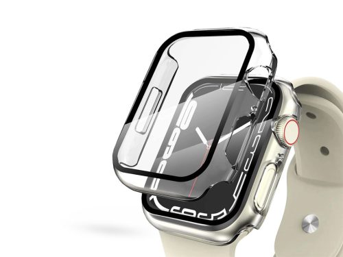 Haffner Defense 360 védőtok beépített edzett üveggel - Apple Watch 7/8 (41mm) - átlátszó - ECO