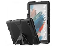   Samsung X200/X205 Galaxy Tab A8 10.5 ütésálló védőtok 360 fokos védelemmel, kijelzővédő üveggel - Survive - fekete (ECO csomagolás)
