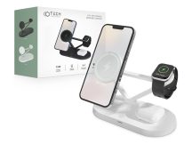   Tech-Protect Qi univerzális vezeték nélküli töltő állomás - 15W - Tech-Protect  A13 3in1 Wireless Charger for Phone + Watch + Earphone - fehér