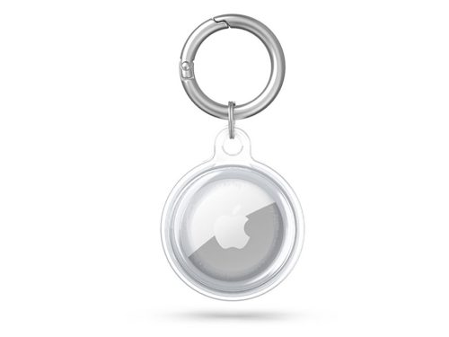 Haffner szilikon védőtok és rögzítő kulcstartó Apple AirTag nyomkövetőhöz - átlátszó - ECO