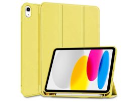 Apple iPad 10.9 (2022) tablet tok (Smart Case) on/off funkcióval, Apple Pencil  tartóval - yellow (ECO csomagolás)
