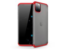   Apple iPhone 11 Pro hátlap - GKK Matte 360 Full Protection 3in1 - piros/matt átlátszó