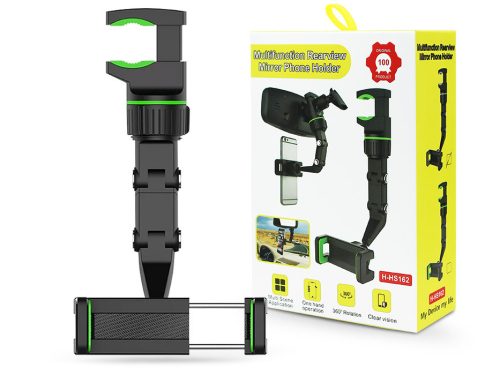 Haffner H-HS162 univerzális autós tartó visszapillantó tükörre - fekete/zöld
