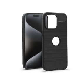  Haffner Carbon szilikon tok - Apple iPhone 15 Pro Max - fekete