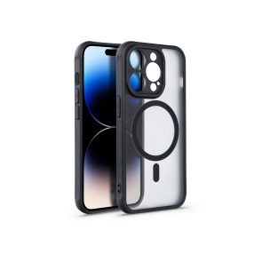   Haffner Matte Mag Cover szilikon tok - Apple iPhone 15 Pro - fekete/átlátszó