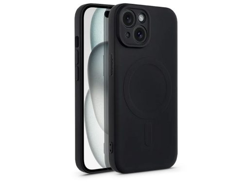 Haffner Silicone Mag Cover szilikon tok - Apple iPhone 15 - fekete