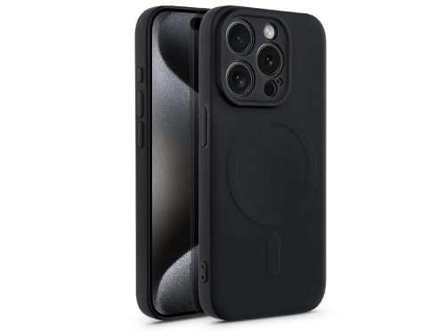 Haffner Silicone Mag Cover szilikon tok - Apple iPhone 15 Pro Max - fekete