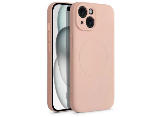 Haffner Silicone Mag Cover szilikon tok - Apple iPhone 15 - pink