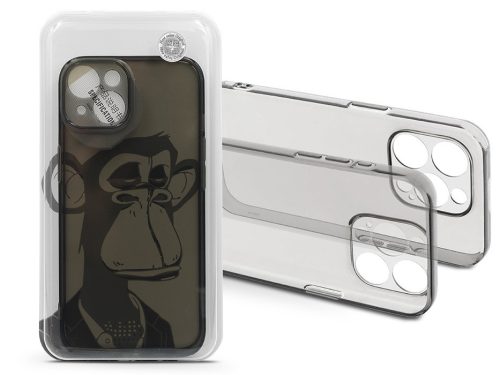Haffner Gray Monkey szilikon tok - Apple iPhone 15 Plus - átlátszó