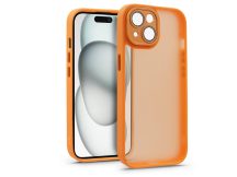   Apple iPhone 15 hátlap kameravédő peremmel, lencsevédő üveggel - Variete -      narancs