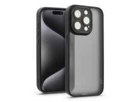 Apple iPhone 15 Pro hátlap kameravédő peremmel, lencsevédő üveggel - Variete -  fekete