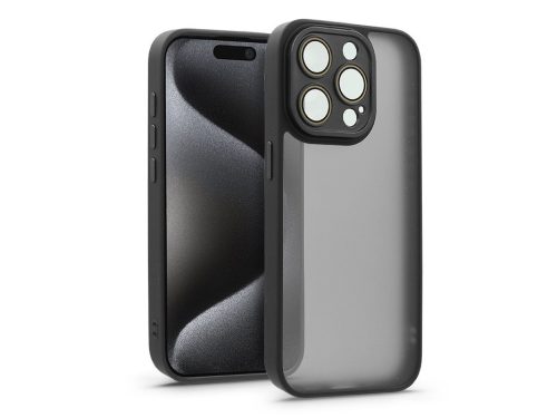 Haffner Variete tok kameravédő lencsevédő üveggel - Apple iPhone 15 Pro - fekete