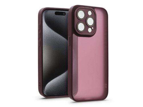 Haffner Variete tok kameravédő lencsevédő üveggel - Apple iPhone 15 Pro - bíbor