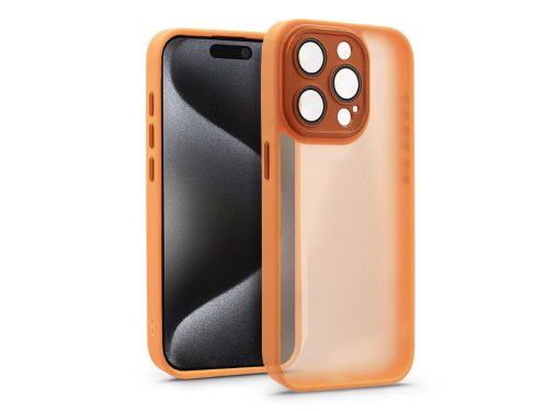 Haffner Variete tok kameravédő lencsevédő üveggel - Apple iPhone 15 Pro - narancs