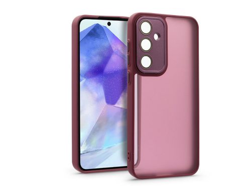Haffner Variete tok kameravédő lencsevédő üveggel - Samsung SM-A556 Galaxy A55 5G - bíbor