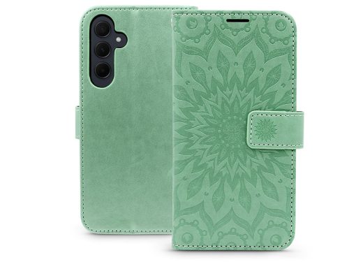 Haffner Mezzo Book Flip oldalra nyíló tok - Samsung SM-A356 Galaxy A35 5G - mandala zöld
