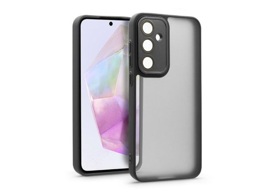 Haffner Variete tok kameravédő lencsevédő üveggel - Samsung SM-A356 Galaxy A35 5G - fekete