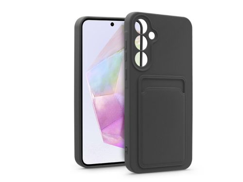 Haffner Card Case kártyatartós szilikon tok - Samsung SM-A356 Galaxy A35 5G - fekete