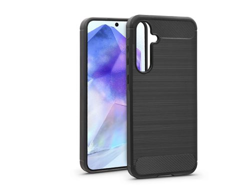 Haffner Carbon szilikon tok - Samsung SM-A556 Galaxy A55 - fekete