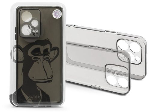 Haffner Gray Monkey szilikon tok - Xiaomi Redmi Note 12 Pro+ 5G - átlátszó