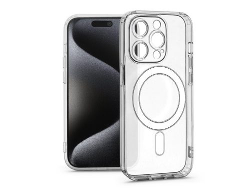 Haffner Frost Mag Cover kameravédős szilikon tok - Apple iPhone 15 Pro - átlátszó
