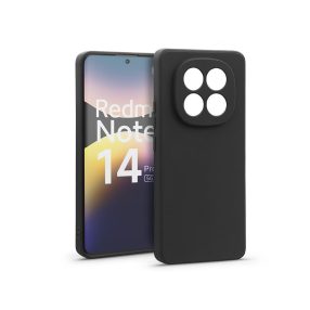   Haffner Matt szilikon tok - Xiaomi Redmi Note 14 Pro Plus 5G - fekete