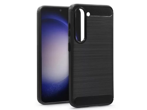 Haffner Carbon szilikon tok - Samsung SM-S911 Galaxy S23 - fekete