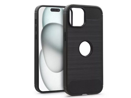 Haffner Carbon szilikon tok - Apple iPhone 15 - fekete