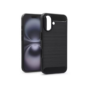 Haffner Carbon szilikon tok - Apple iPhone 16 - fekete