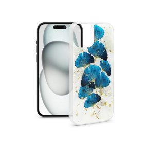 Haffner Gold Glam szilikon tok - Apple iPhone 15 - leaves
