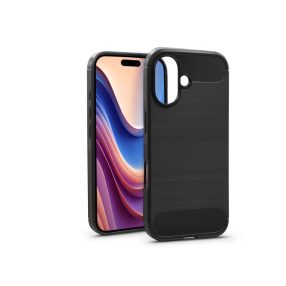 Haffner Carbon szilikon tok - Apple iPhone 16 Plus - fekete