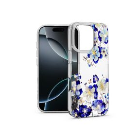   Haffner IMD Floral szilikon tok - Apple iPhone 16 Pro - átlátszó
