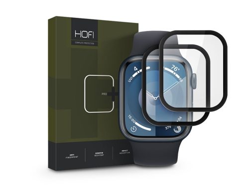 HOFI Hybrid Pro+ Glass - Apple Watch Series 7/8/9 (45 mm) üvegfólia - 2 db/cs - fekete