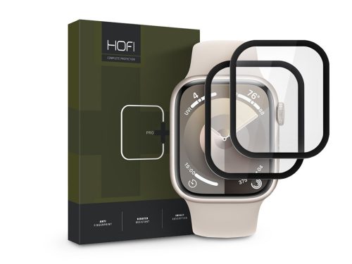 HOFI Hybrid Pro+ Glass - Apple Watch Series 7/8/9 (41 mm) üvegfólia - 2 db/cs - fekete