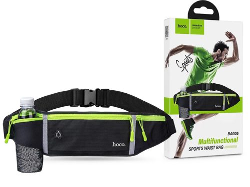 HOCO Bag05 Multifunctional Sports Waist Bag övtáska sporthoz, túrához - fekete/zöld