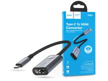  HOCO Type-C - HDMI konverter 15 cm-es vezetékkel - HOCO HB21 Type-C to HDMI Converter 4K HD - fekete