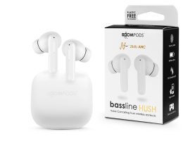 Boompods TWS Bluetooth sztereó headset v5.0 + töltőtok - Boompods Bassline Hush TWS with Charging Case - fehér