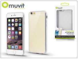 Apple iPhone 6 Plus/6S Plus hátlap - Muvit Frame TPU - átlátszó/ezüst