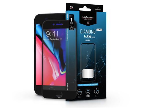 MyScreen Diamond Glass Lite Edge 2.5D Full Glue - Apple iPhone 7/8/SE 2020/2022 üvegfólia - fekete